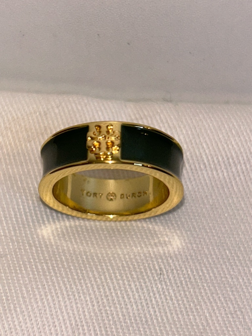 New Tory Burch green enamel ring